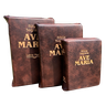 biblia sagrada ave maria grande media pequena ziper marrom 00